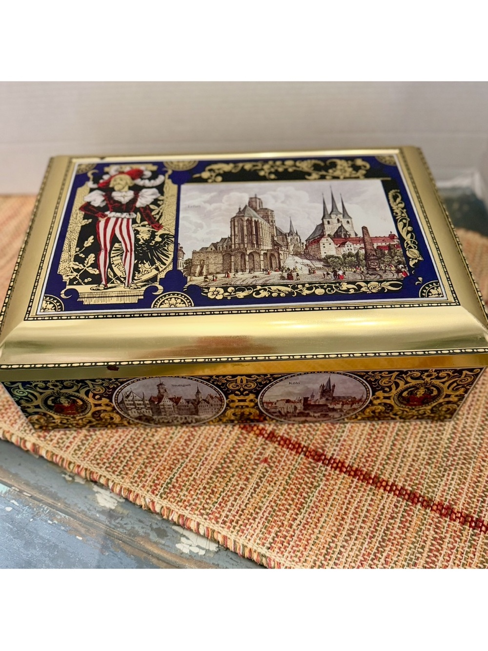 VintageTreasure Chest Large Cookie Tin made in Germany, by Henry Lambertz!